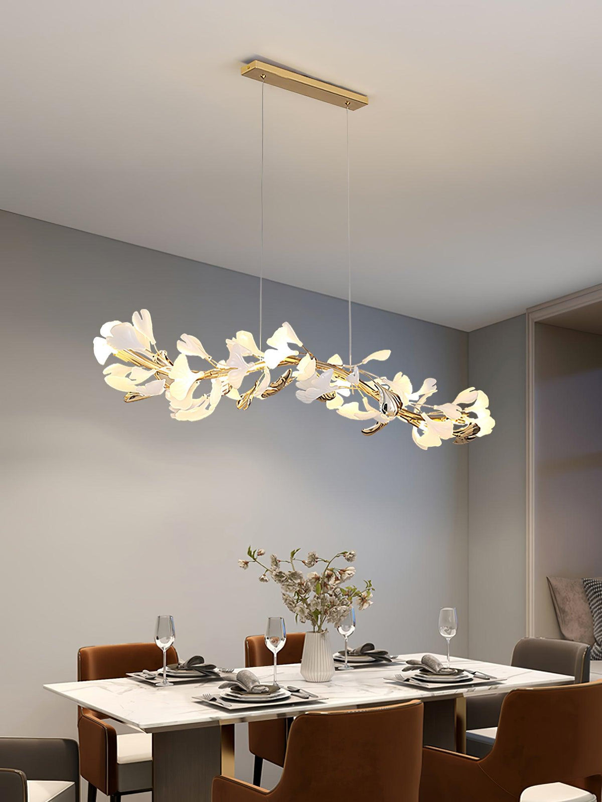 Vixu Kronleuchter im postmodernen Luxus-Stil aus Ginkgo-Keramik