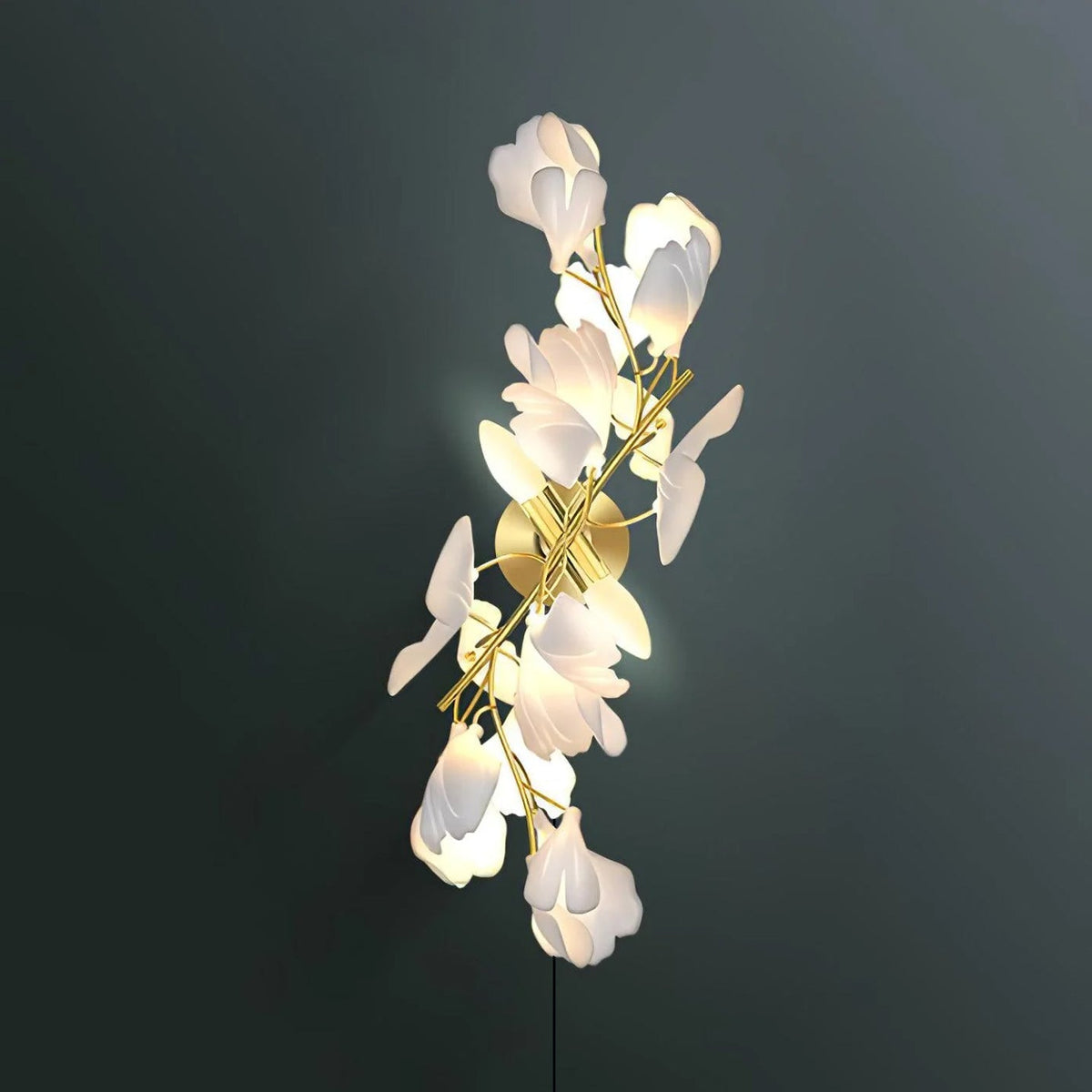 Solivaya Wandleuchte Gingko Flowers Messing