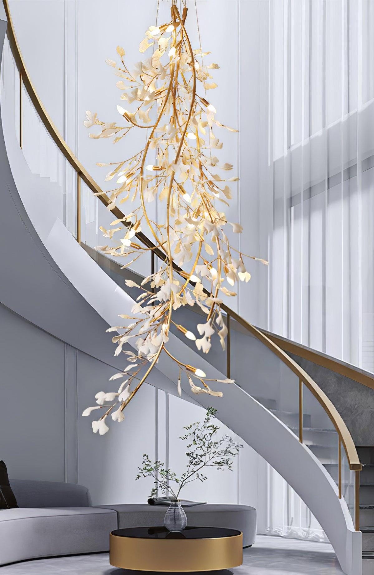 Ivmarel Kronleuchter Gingko Long Branch aus Keramik