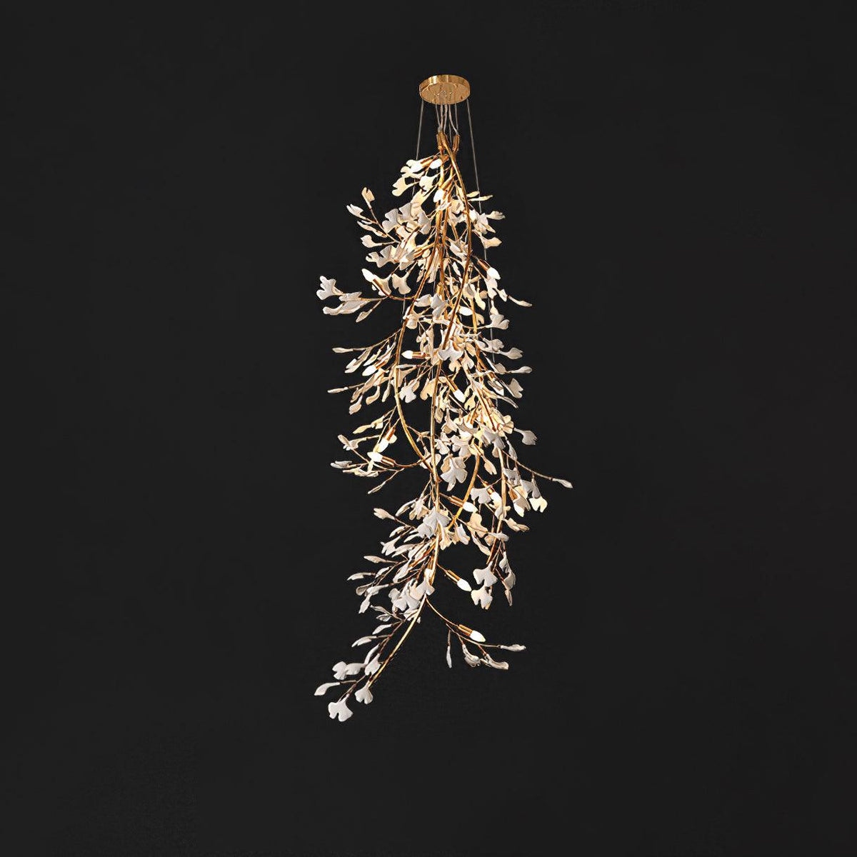 Ivmarel Kronleuchter Gingko Long Branch aus Keramik