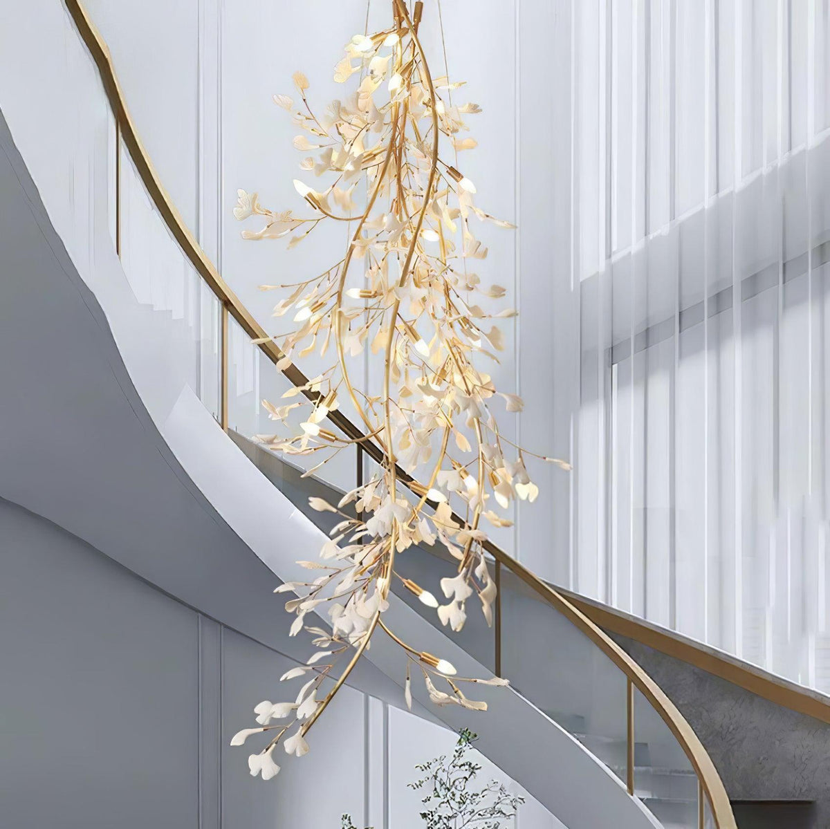 Ivmarel Kronleuchter Gingko Long Branch aus Keramik