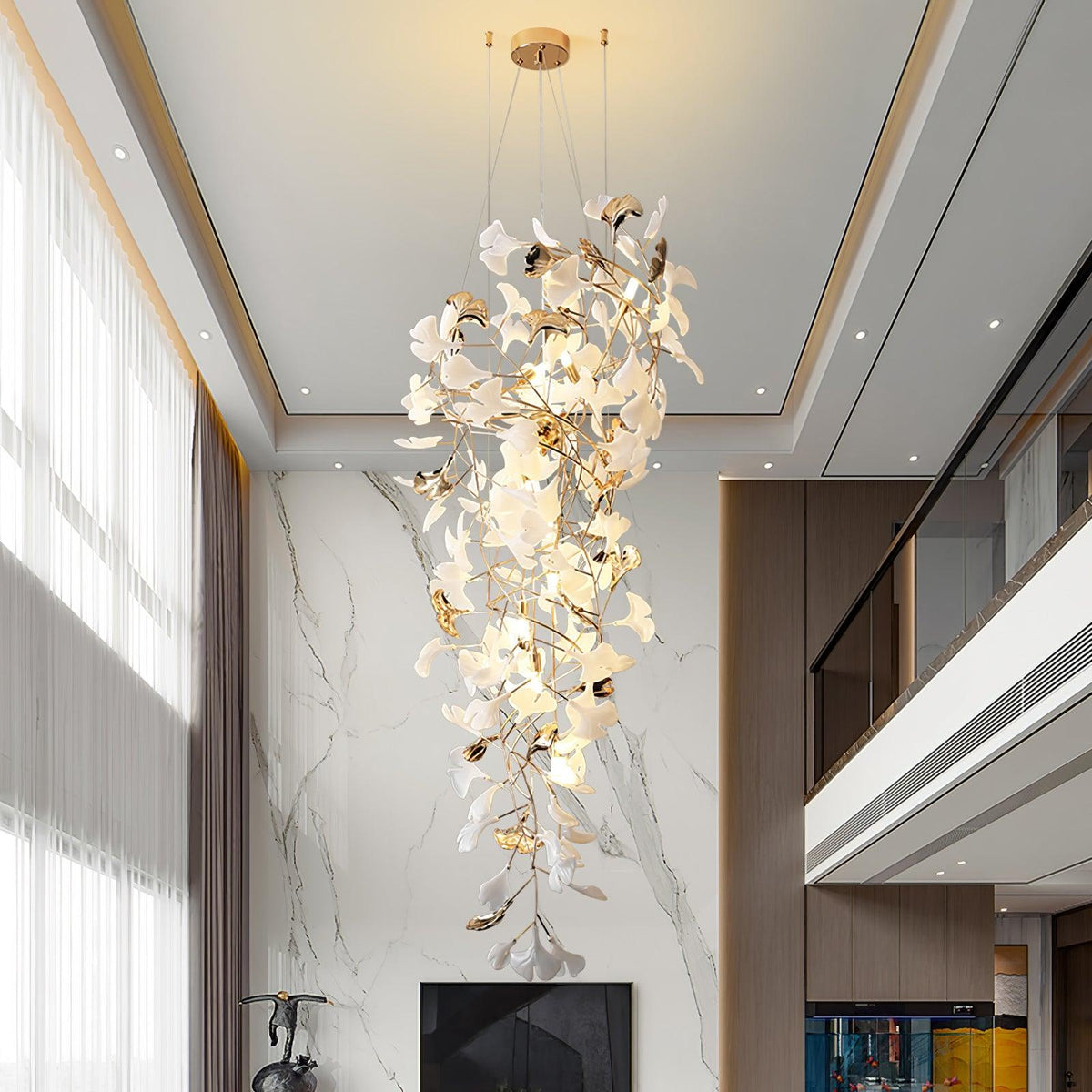 Claire luxuriöser Gingko-Kronleuchter