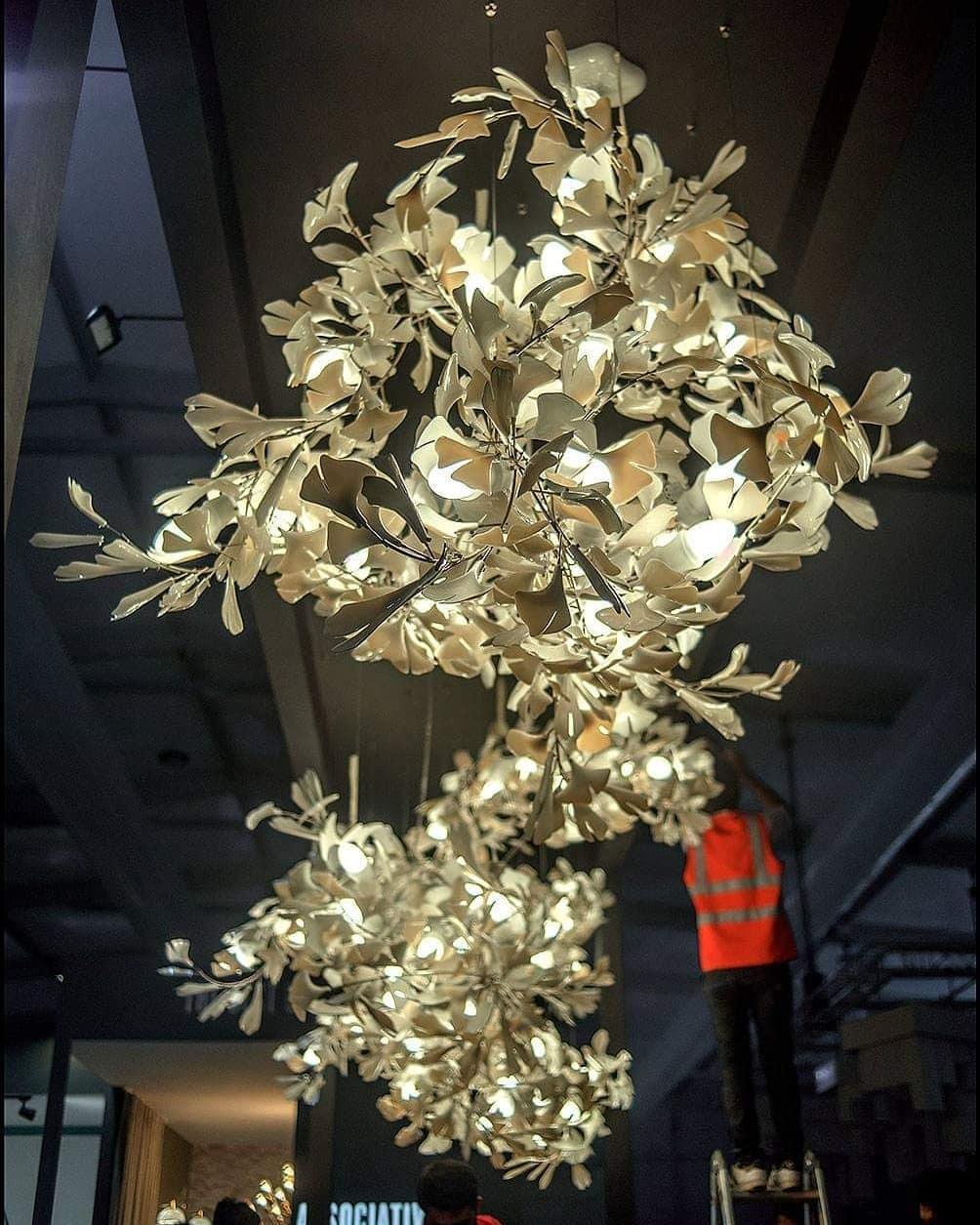 Cerivissa Gingko Keramik-Kronleuchter