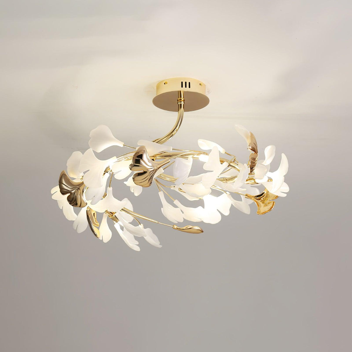 Artheel Premium skandinavisch Kunst Ginkgo drehende Keramik-Deckenleuchte