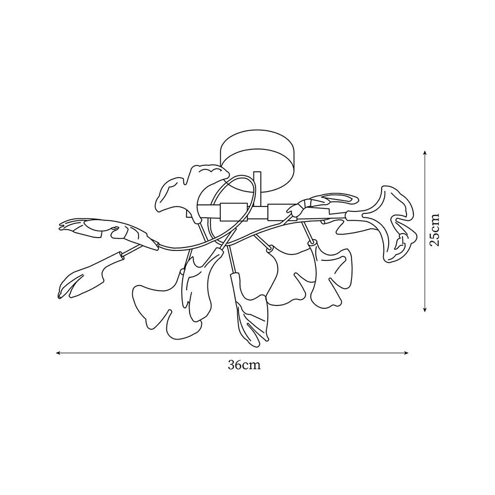 Callenne elegante Deckenleuchte mit Ginkgo-Blatt-Design