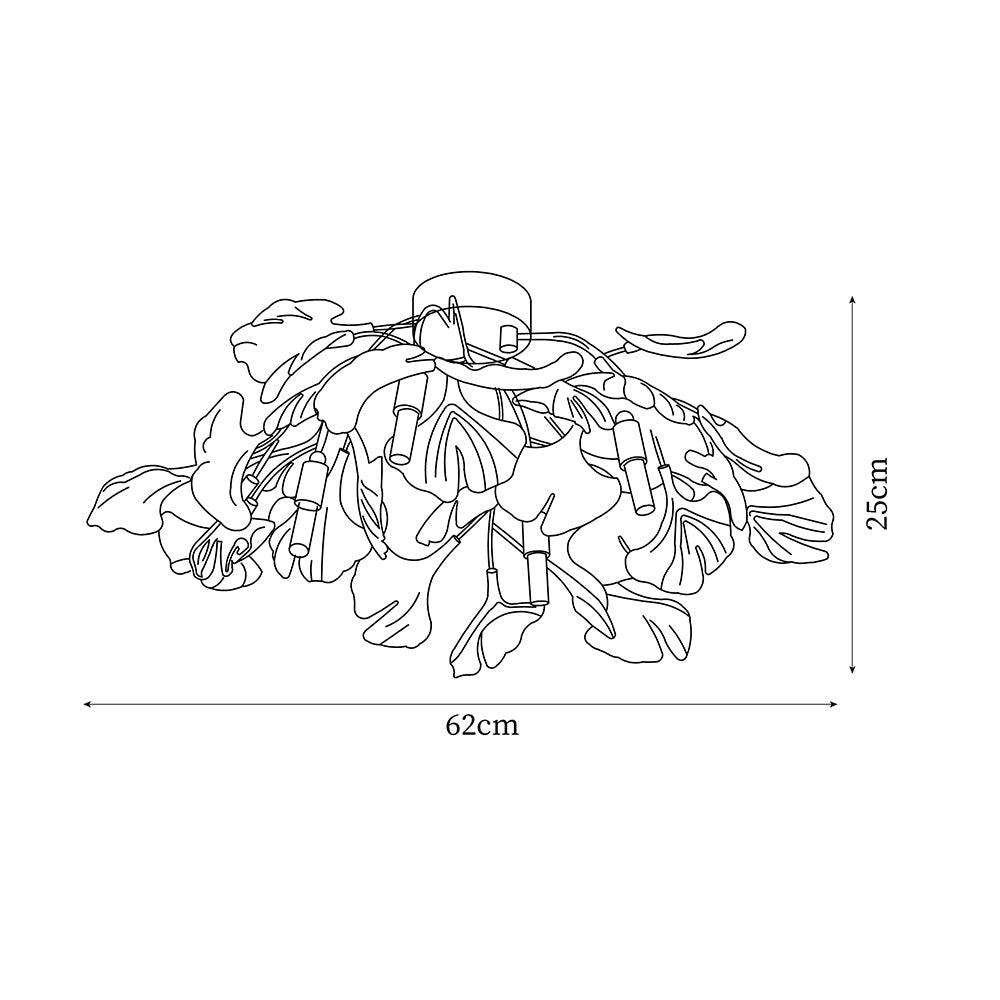 Callenne elegante Deckenleuchte mit Ginkgo-Blatt-Design
