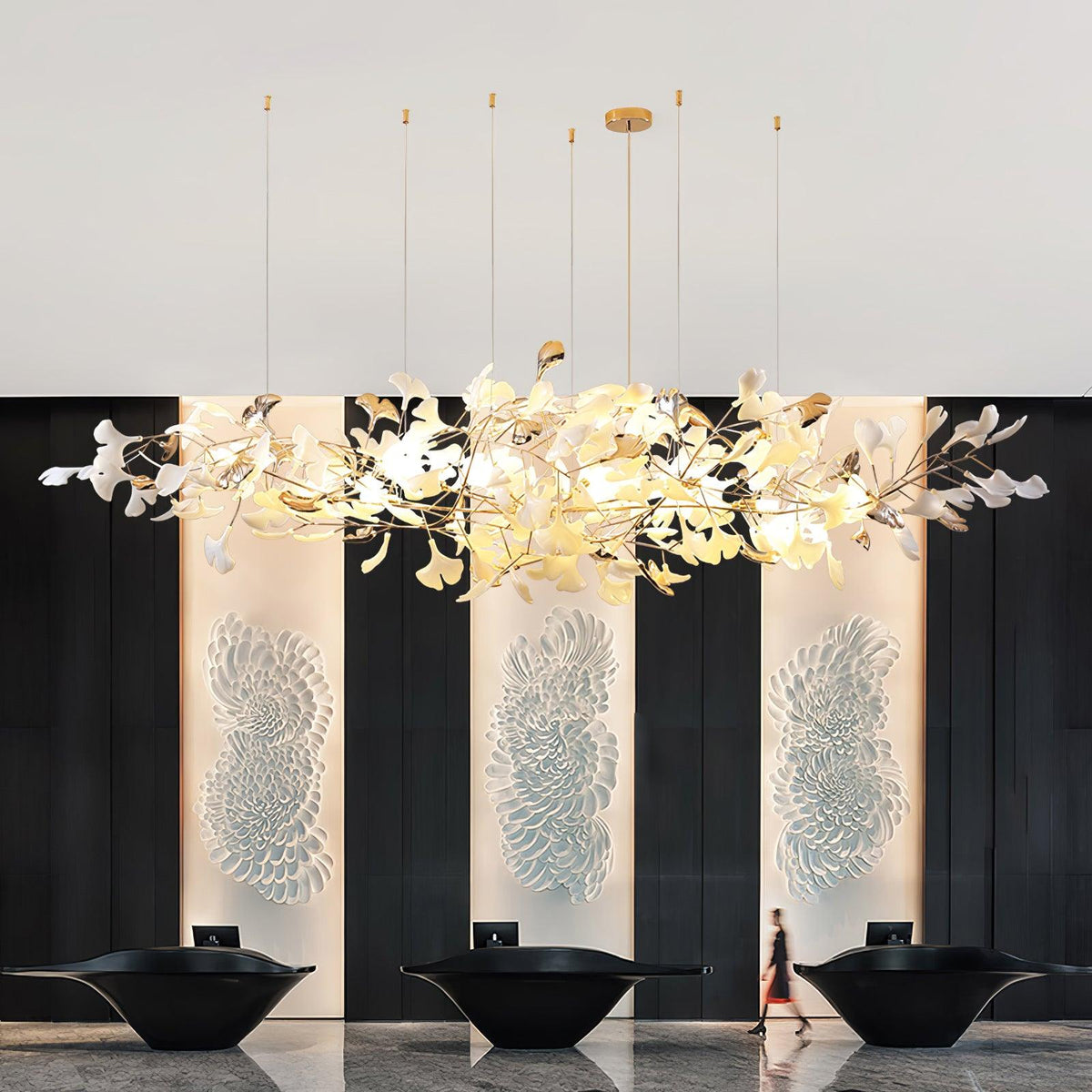 Sovell Kronleuchter Postmodern Luxus Ginkgo Wolken-Keramik