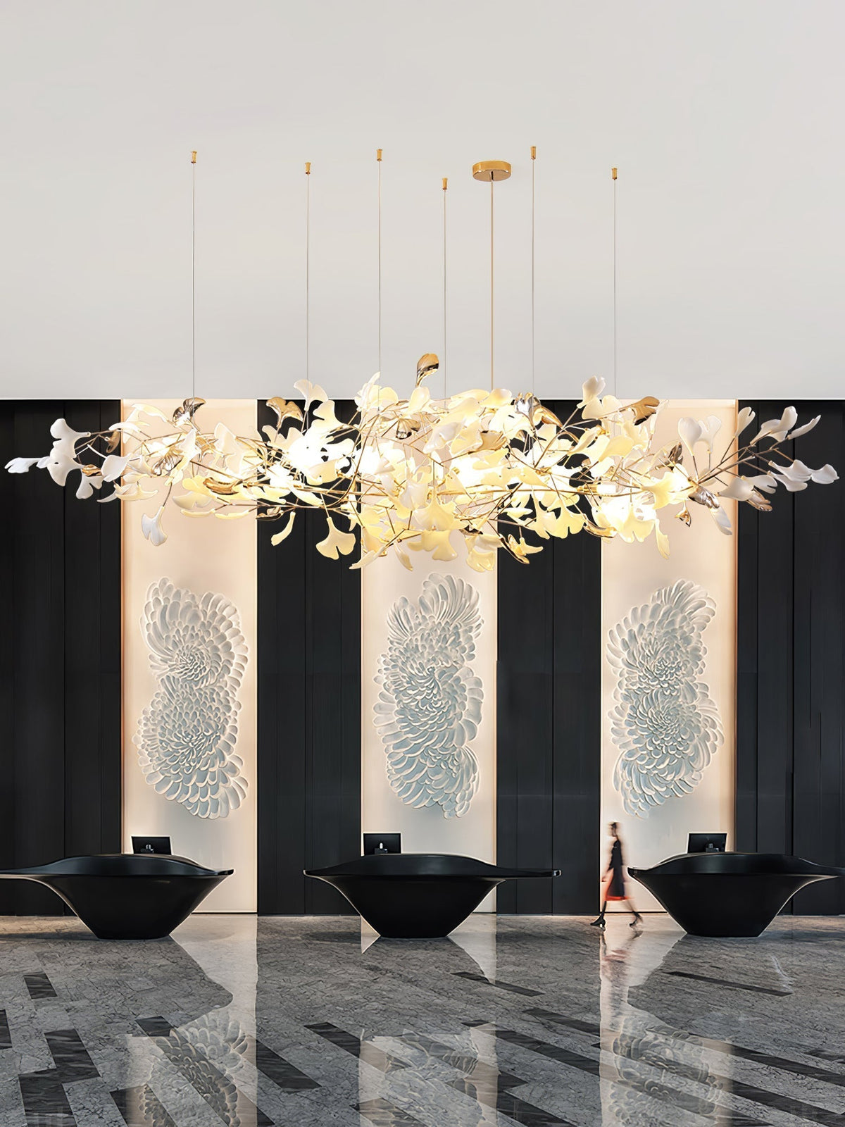 Sovell Kronleuchter Postmodern Luxus Ginkgo Wolken-Keramik