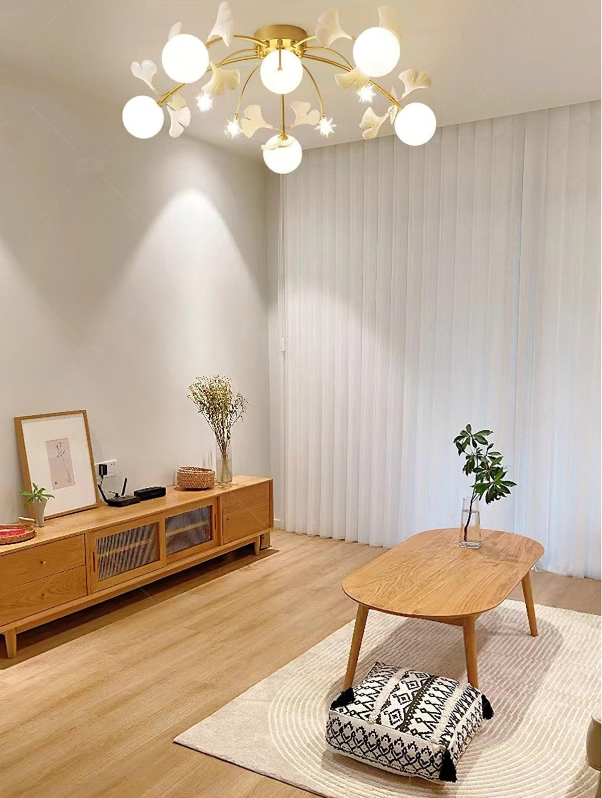 Celalaya Deckenleuchte Ginkgo Glas für Wohnzimmer