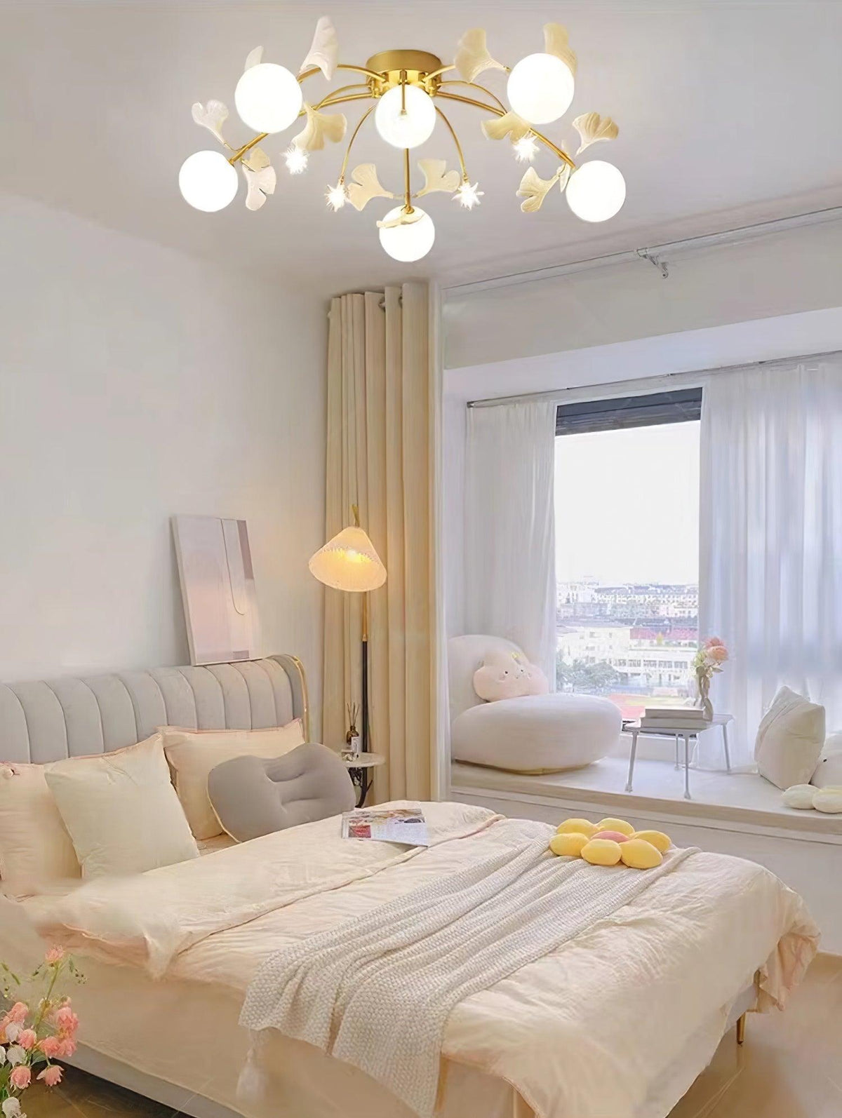 Celalaya Deckenleuchte Ginkgo Glas für Wohnzimmer