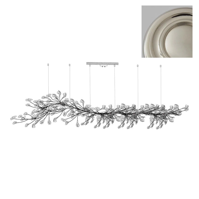 Calix Kronleuchter mit Lampenschirm aus Keramik in Form von Ginkgoblättern, Weiß-Gold, modern