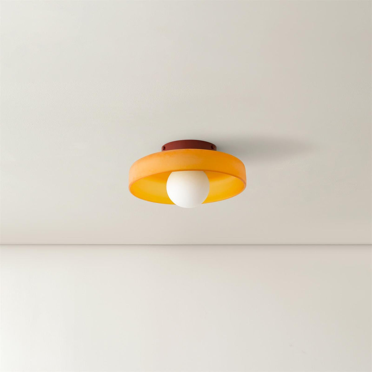 Diroxen Deckenleuchte Orange Ring verspielte skulpturale Kugel