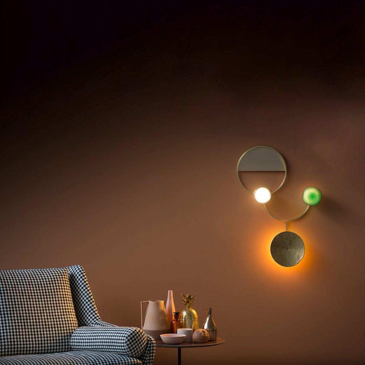 Elynis Messing & Glas moderne Wandleuchte