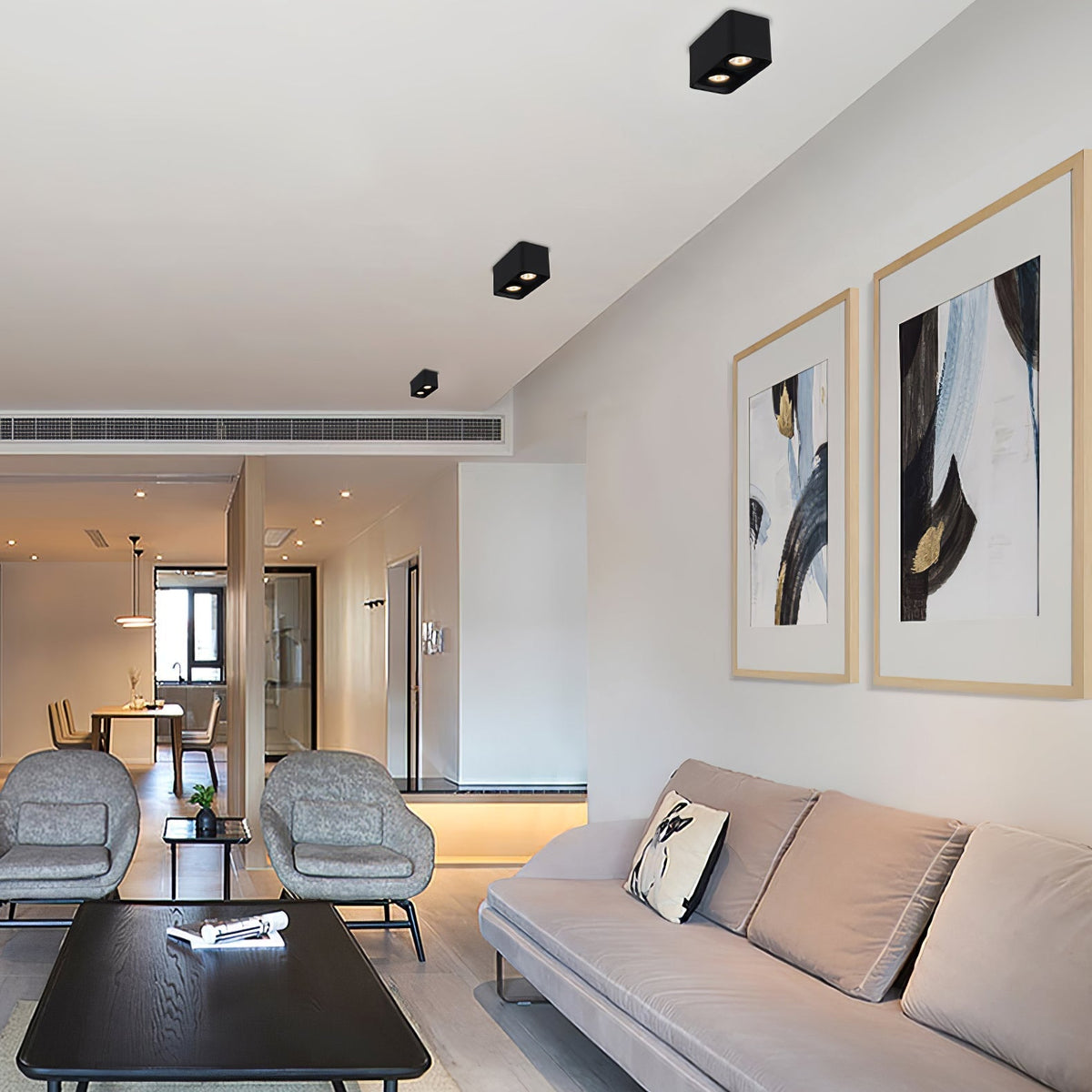 Devely Spotlightsurface-Mount-Zwillings-LED-Winkelmontierte Minimalistische Deckenleuchte