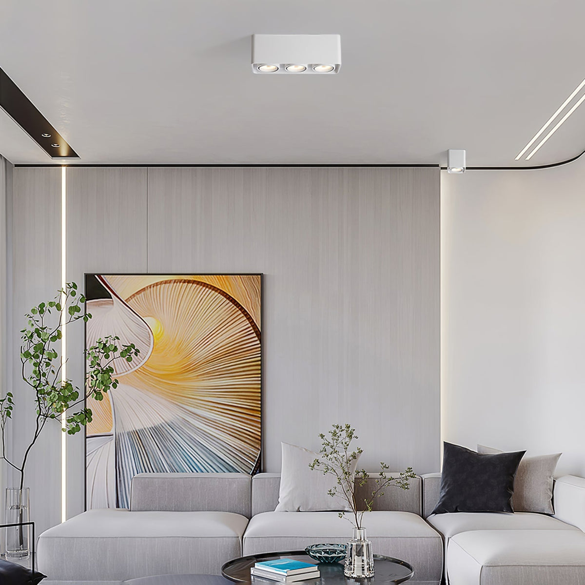 Devely Spotlightsurface-Mount-Zwillings-LED-Winkelmontierte Minimalistische Deckenleuchte