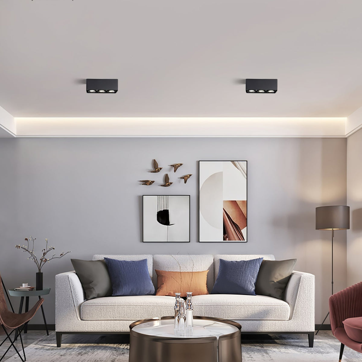 Devely Spotlightsurface-Mount-Zwillings-LED-Winkelmontierte Minimalistische Deckenleuchte