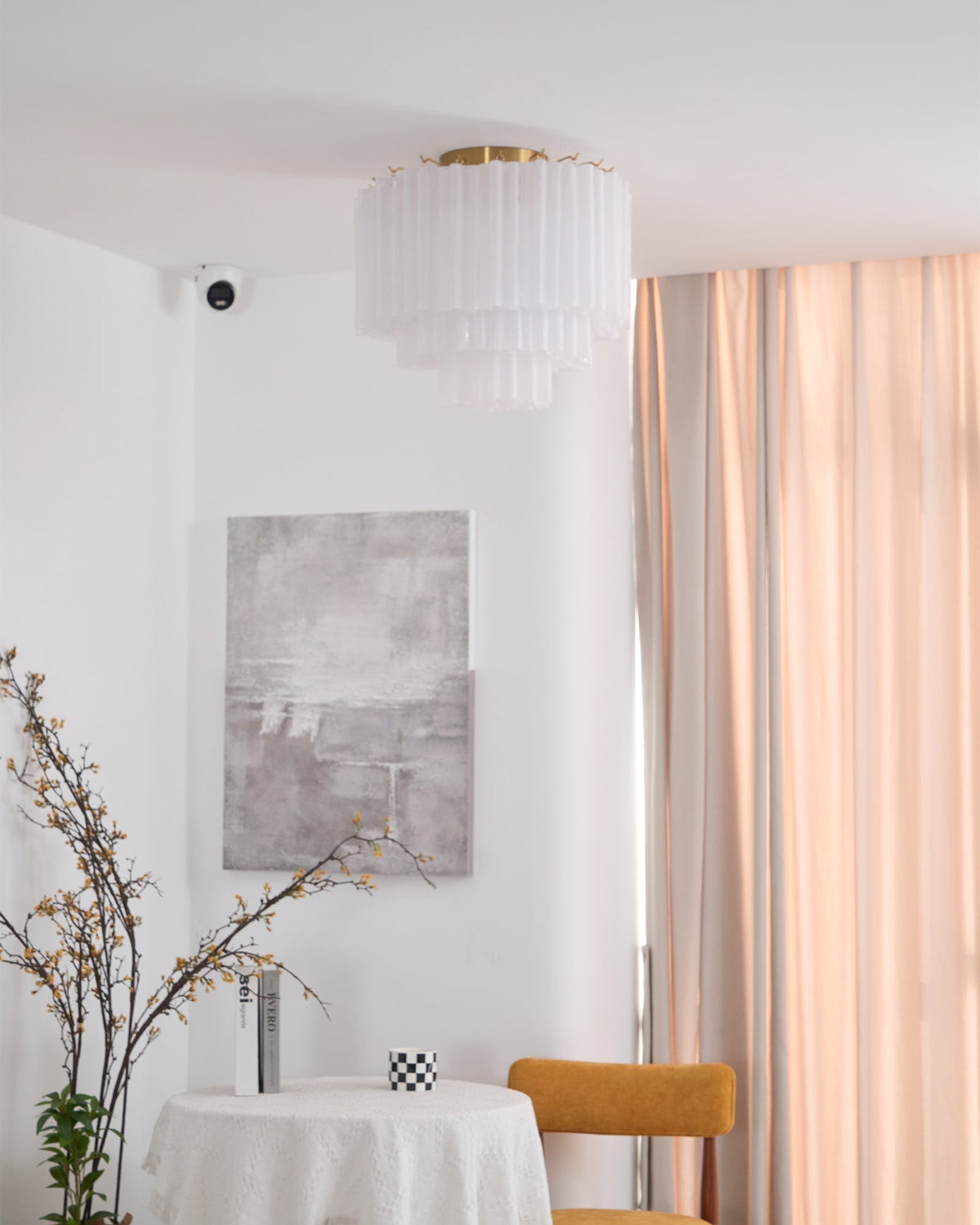 Velelena Deckenleuchte Weiß Muranoglas geschichtet elegant modern