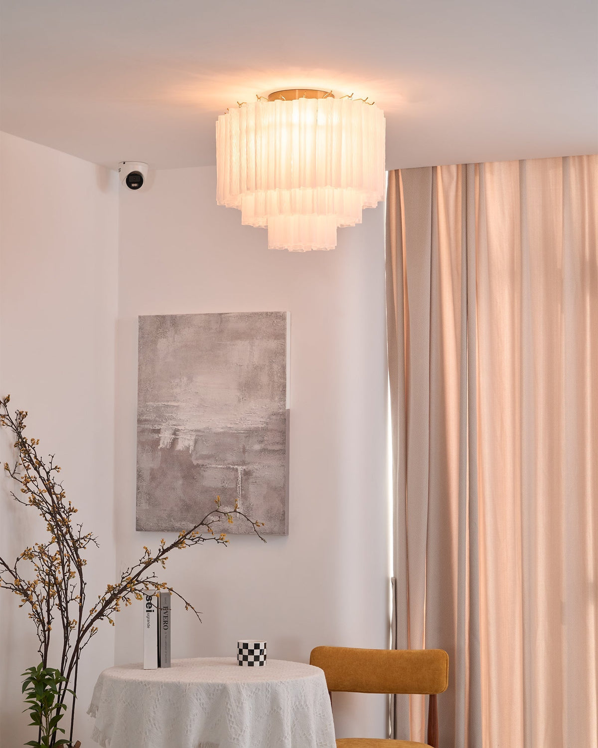 Velelena Deckenleuchte Weiß Muranoglas geschichtet elegant modern