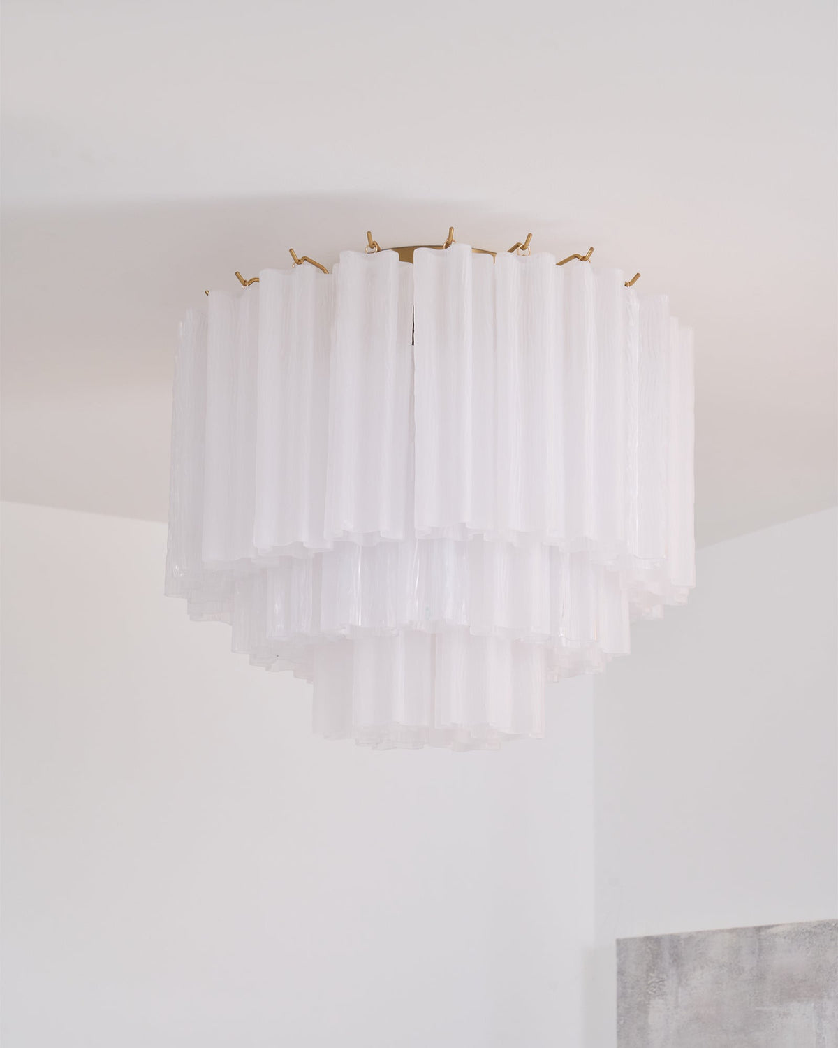 Velelena Deckenleuchte Weiß Muranoglas geschichtet elegant modern