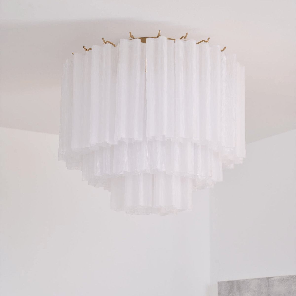 Velelena Deckenleuchte Weiß Muranoglas geschichtet elegant modern