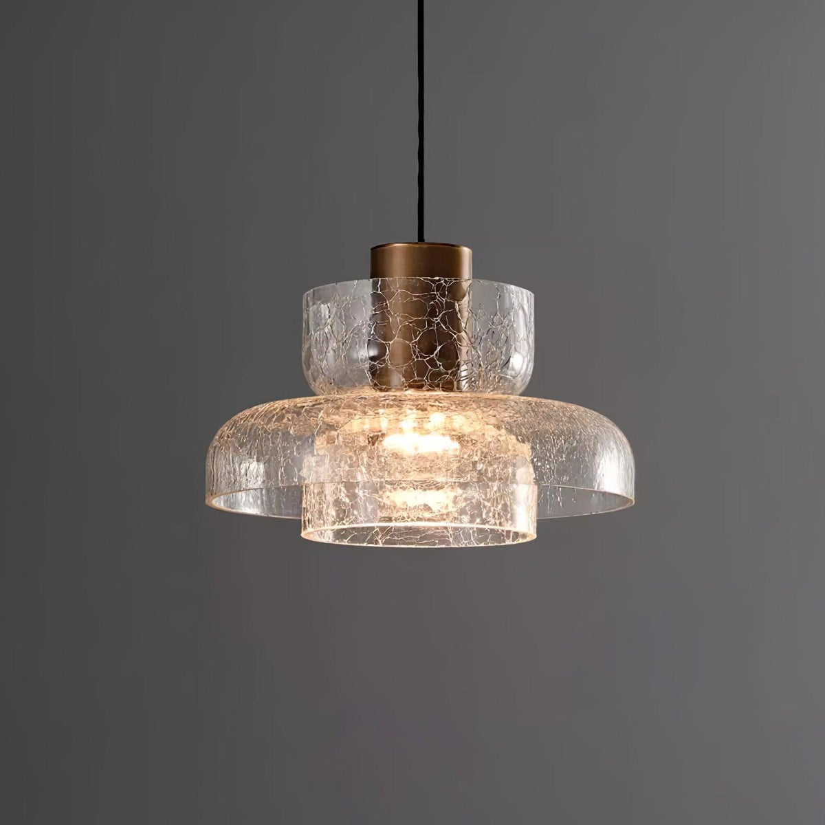 Glacier Crackle-Glas-Pendelleuchte