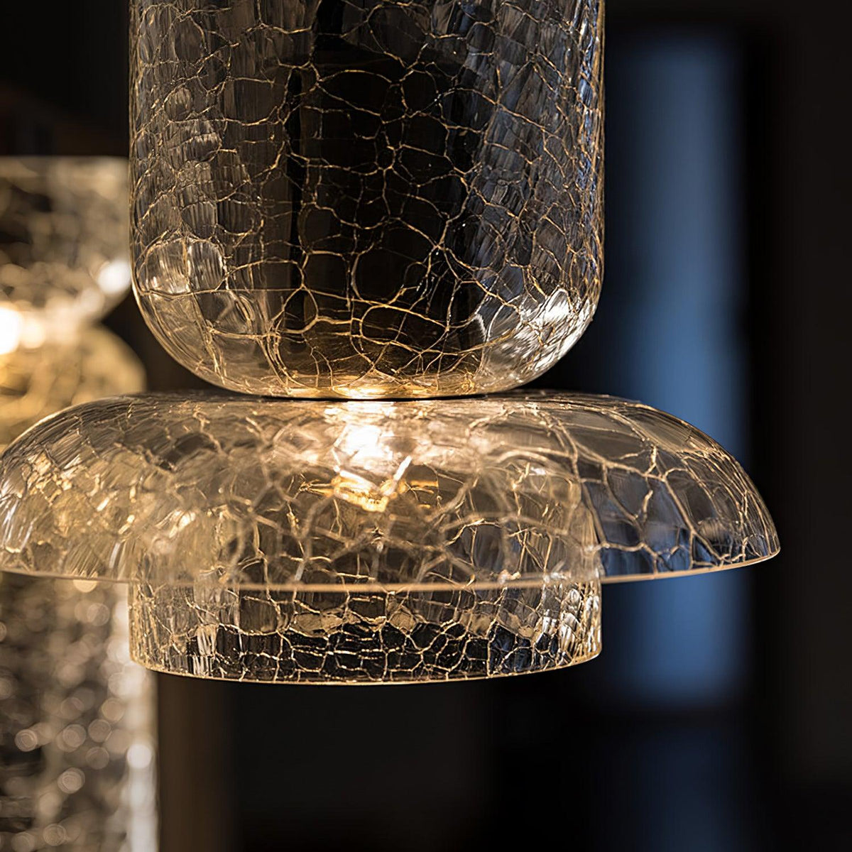 Glacier Crackle-Glas-Pendelleuchte