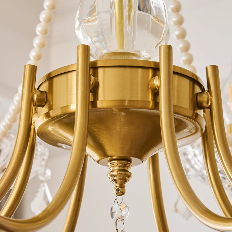 Cevaris Kronleuchter aus Glas in zeitgenössischem Luxus mit Perlen