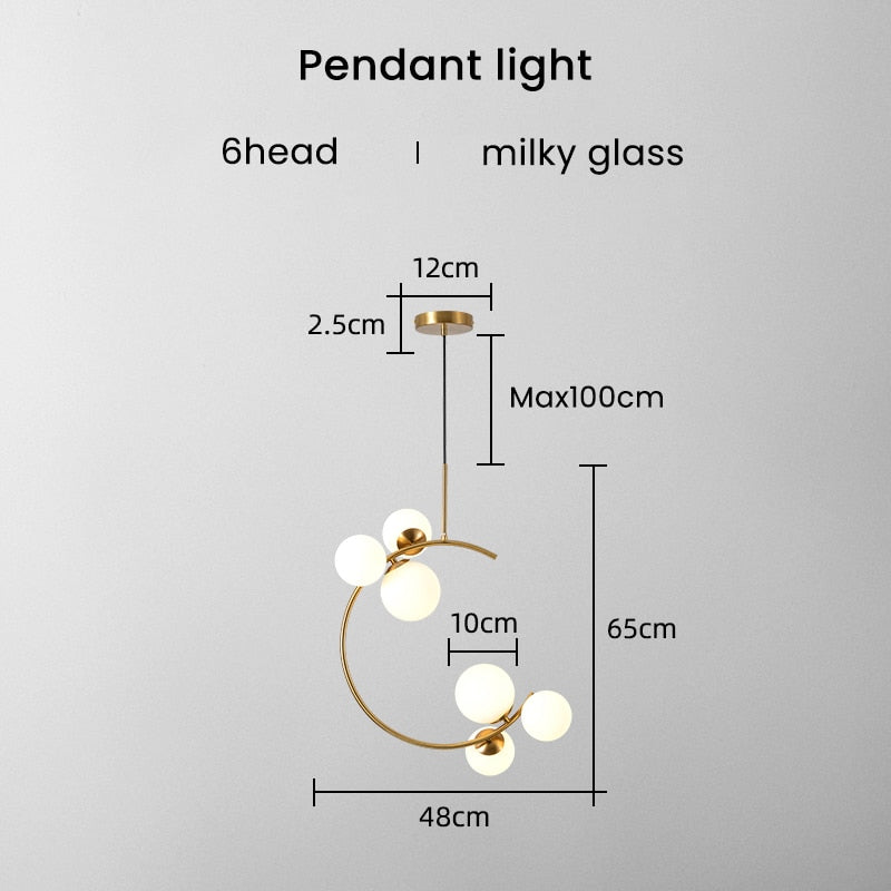 Valentina Moderne LED Deckenleuchte Esszimmer/Arbeitszimmer Gold Glas