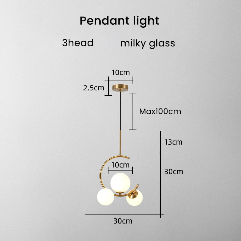 Valentina Moderne LED Deckenleuchte Esszimmer/Arbeitszimmer Gold Glas