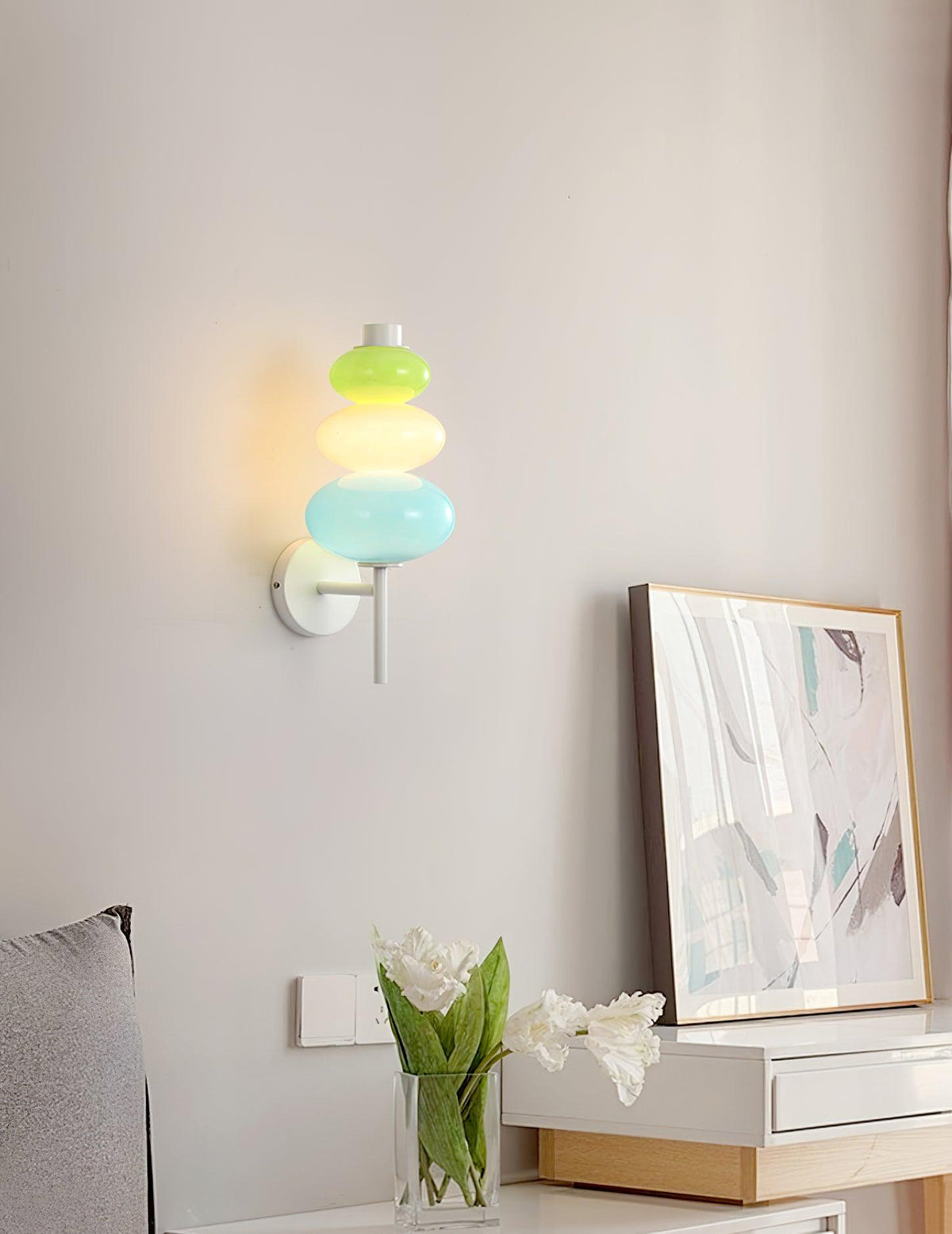 Pebble moderne Wandleuchte aus Glas