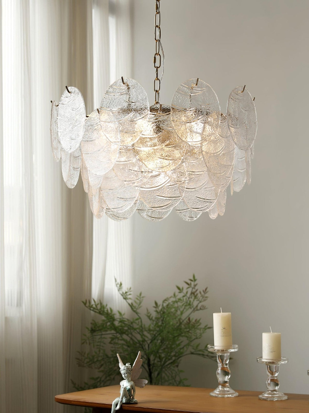 Eirenian Kronleuchter Glas Disc Gold