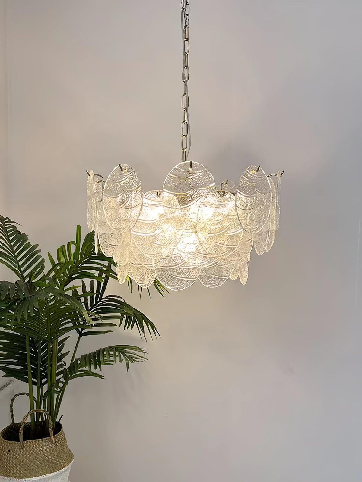 Eirenian Kronleuchter Glas Disc Gold