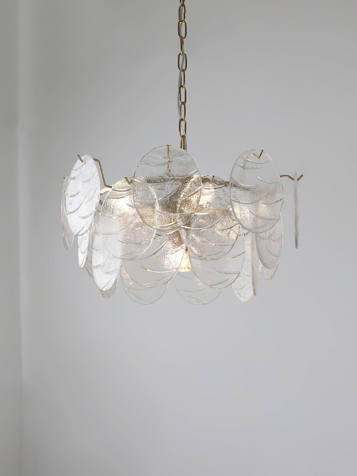Eirenian Kronleuchter Glas Disc Gold