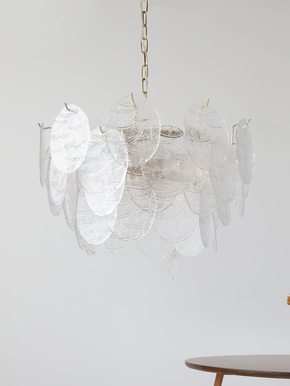 Eirenian Kronleuchter Glas Disc Gold