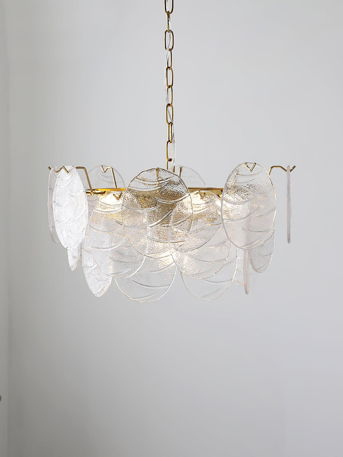 Eirenian Kronleuchter Glas Disc Gold