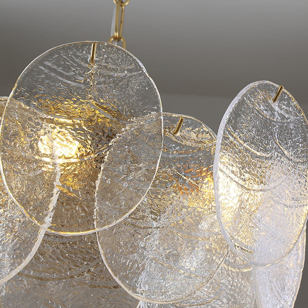 Eirenian Kronleuchter Glas Disc Gold