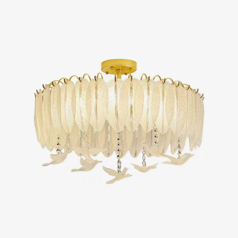 Eiriselle Deckenleuchte Glasfeder Vogel Elegant