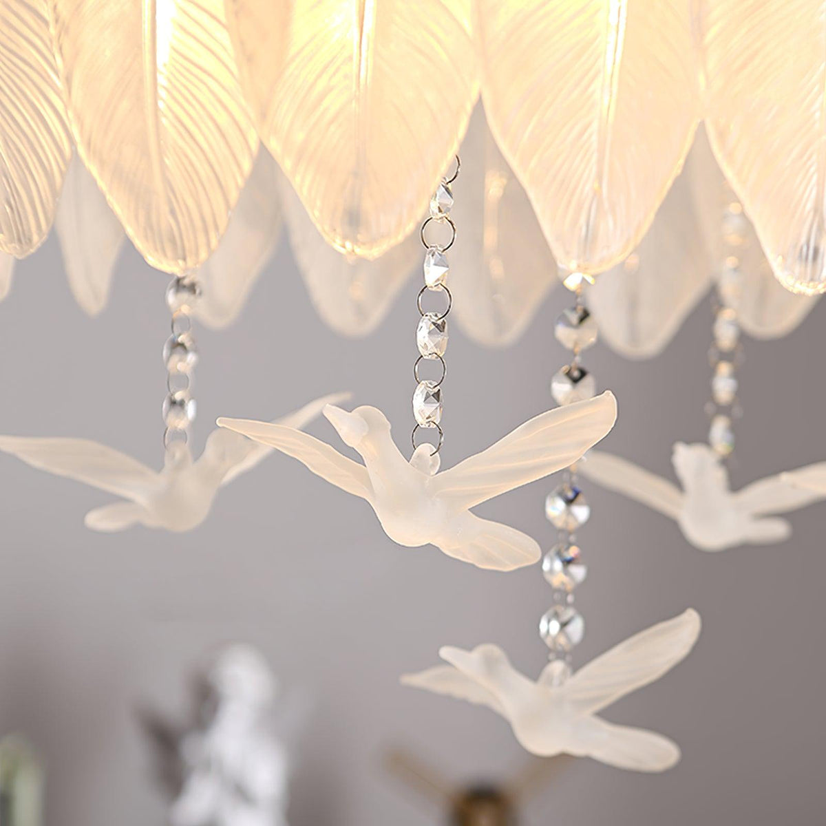 Eiriselle Deckenleuchte Glasfeder Vogel Elegant