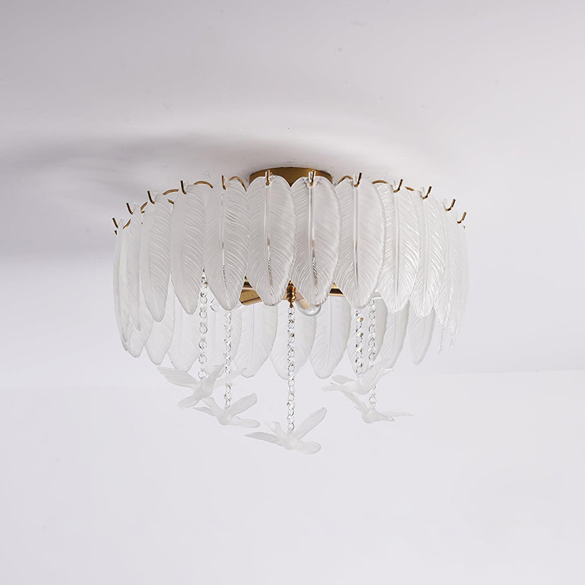 Eiriselle Deckenleuchte Glasfeder Vogel Elegant