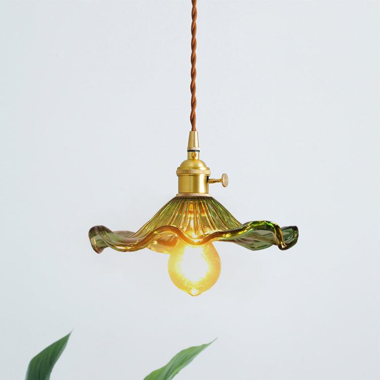 Lioralina Pendelleuchte aus Messing und Glas im Vintage-Stil