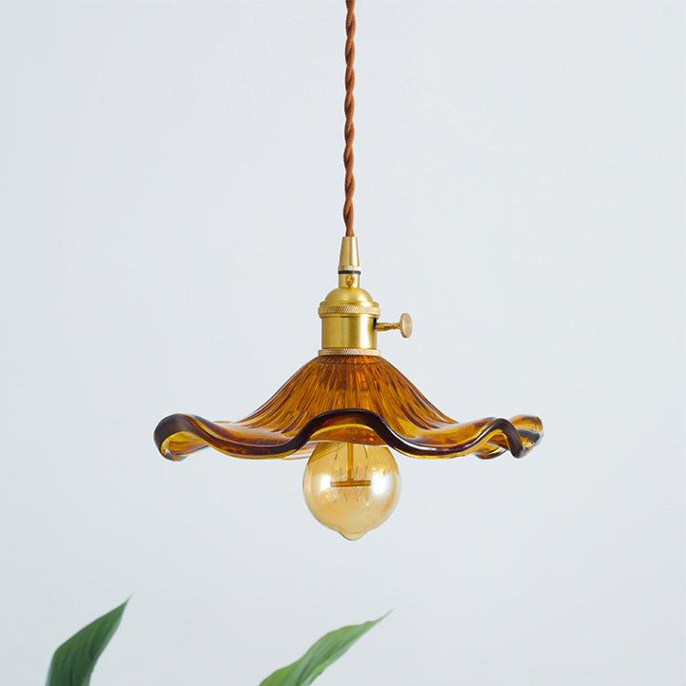 Lioralina Pendelleuchte aus Messing und Glas im Vintage-Stil