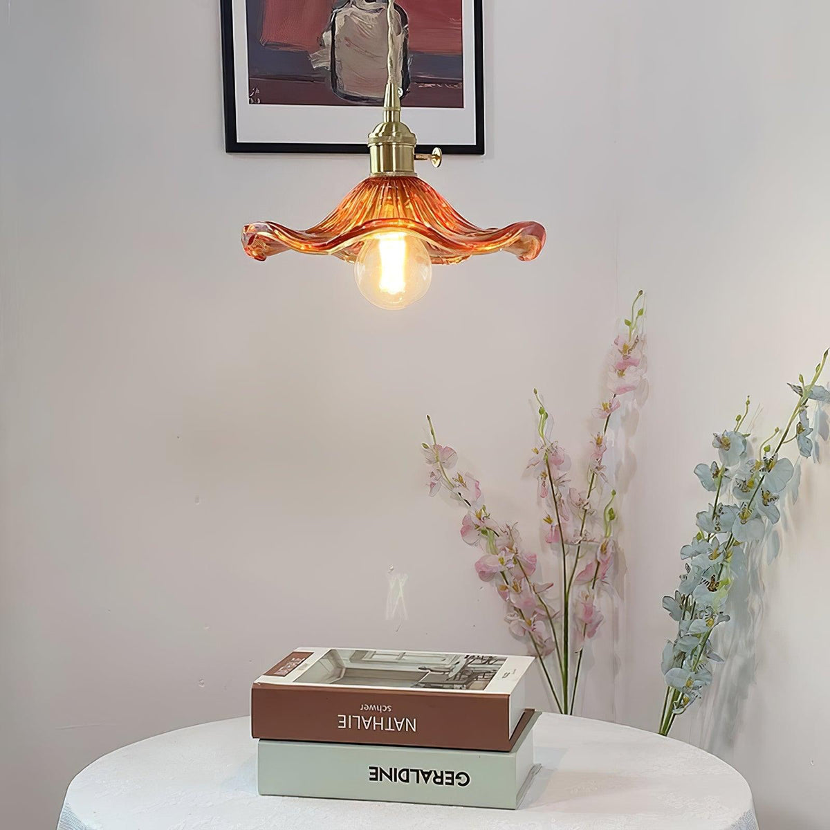 Daphne moderne Pendelleuchte aus Glas in Blumenform