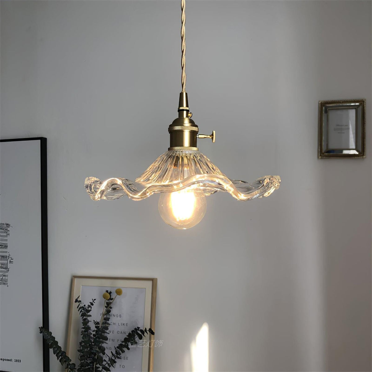 Daphne moderne Pendelleuchte aus Glas in Blumenform