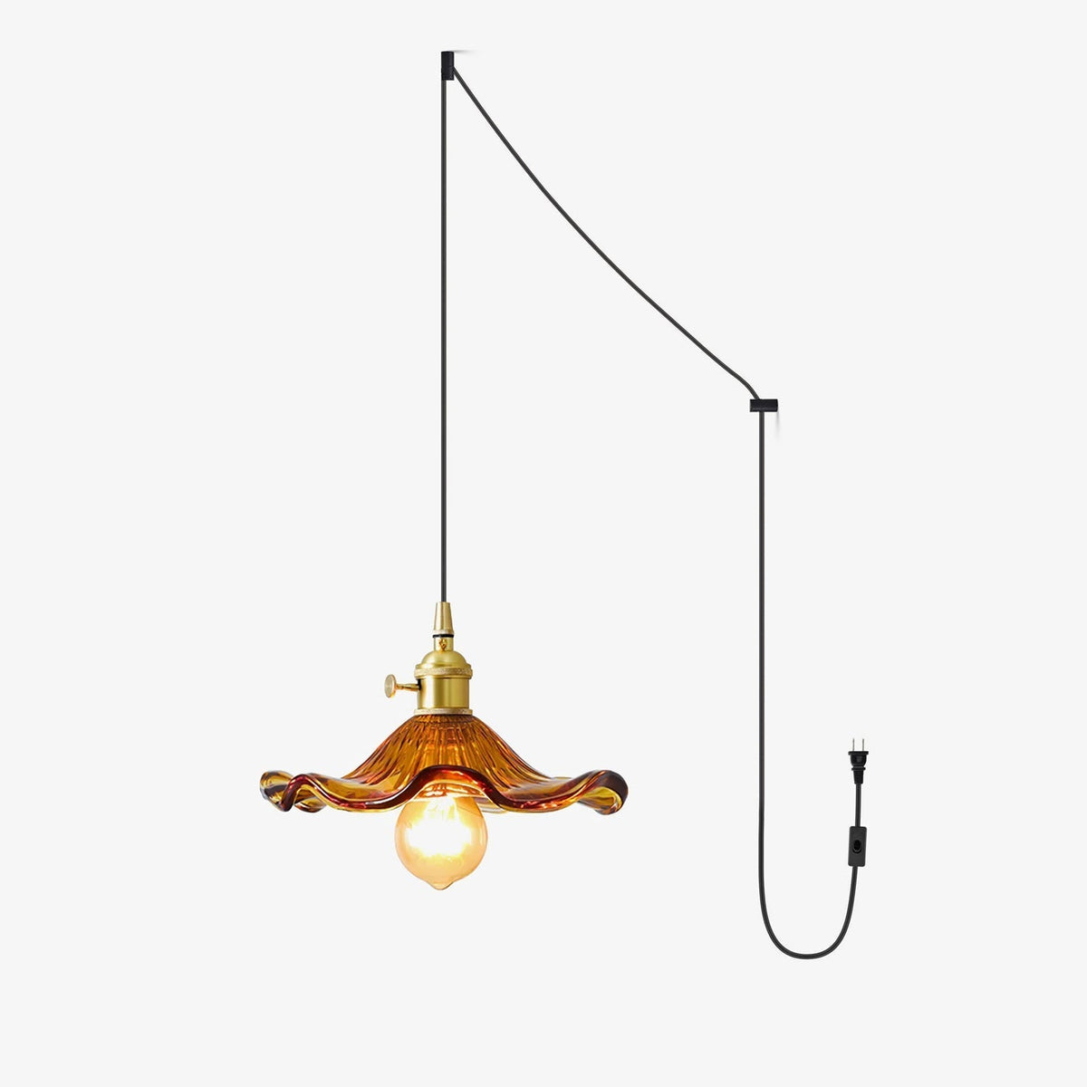 Daphne moderne Pendelleuchte aus Glas in Blumenform