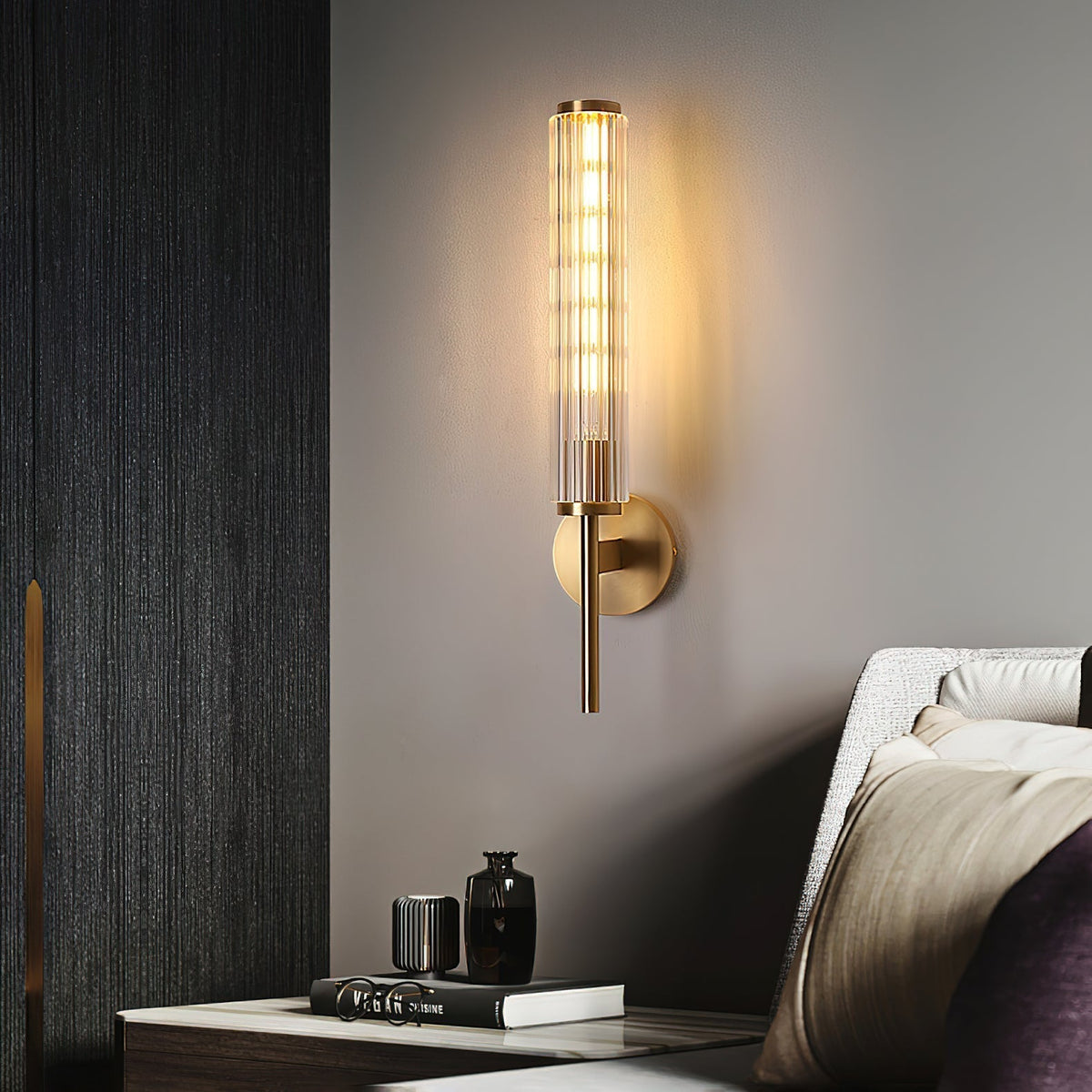 Faylen Premium Linear Messing-Glas-Wandleuchte