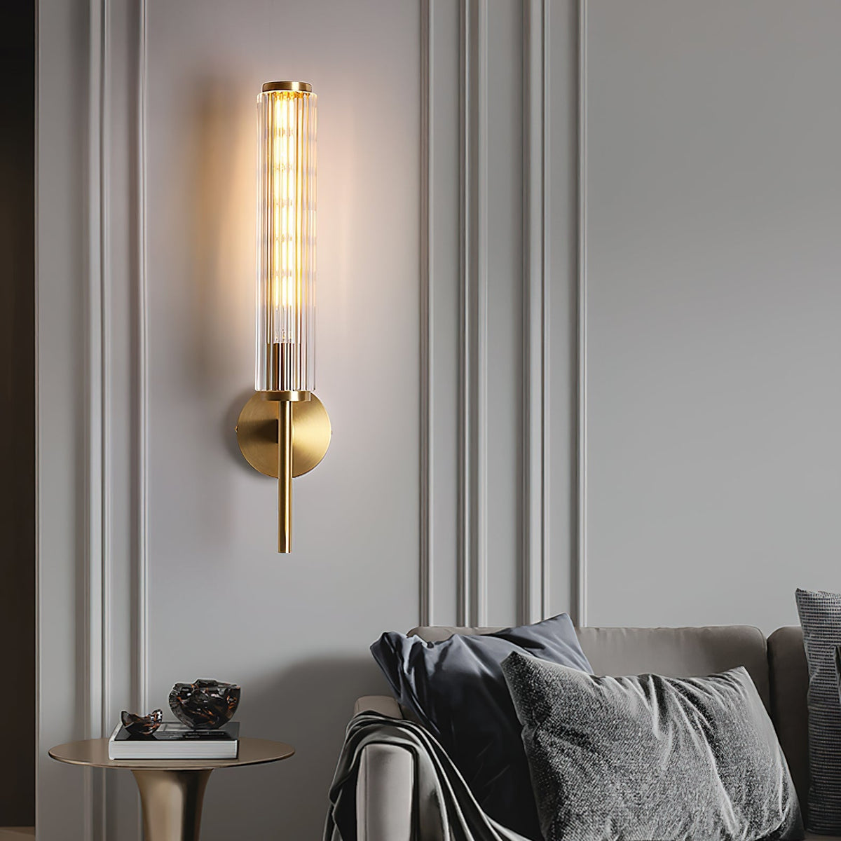 Faylen Premium Linear Messing-Glas-Wandleuchte
