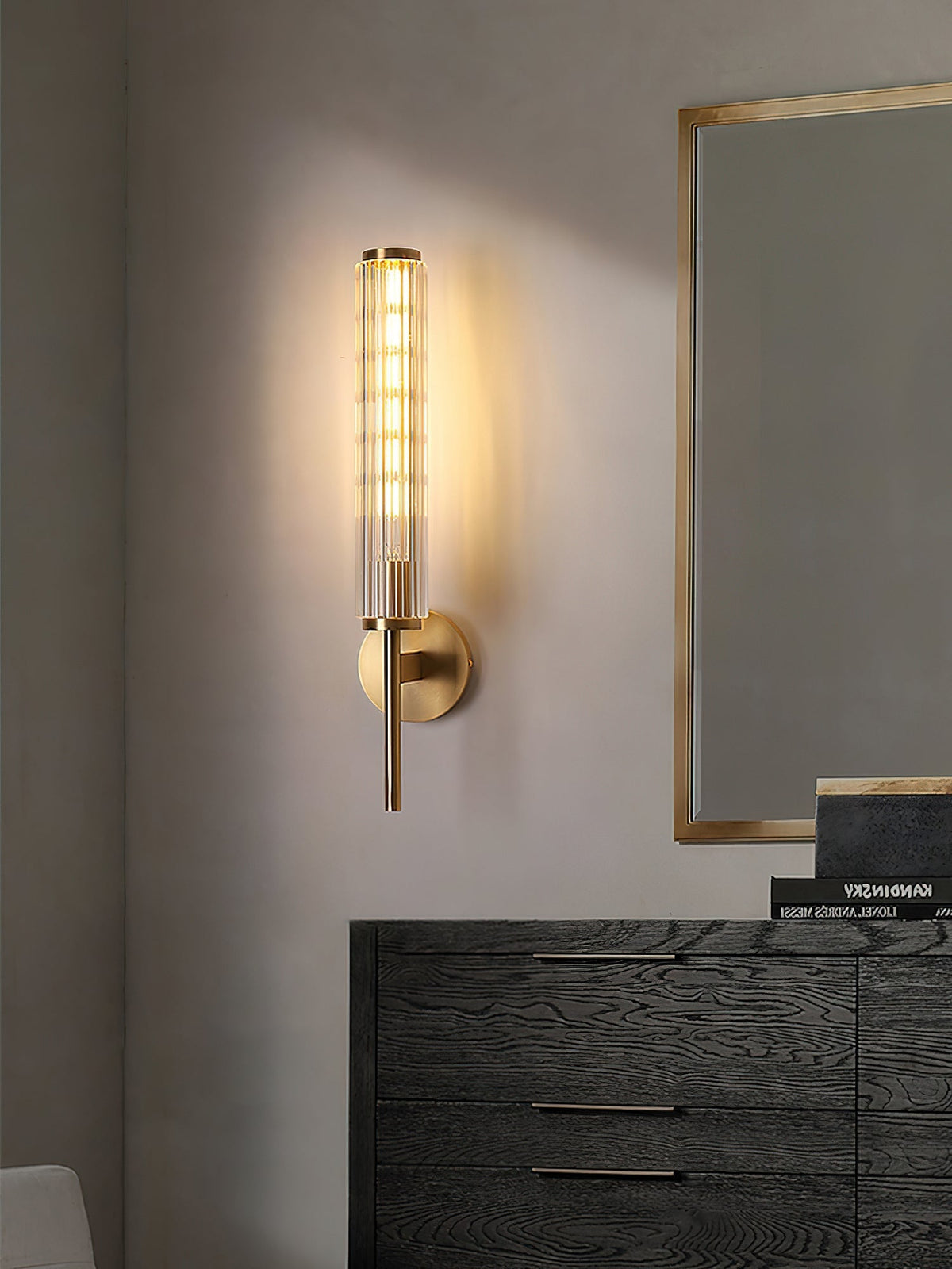 Faylen Premium Linear Messing-Glas-Wandleuchte