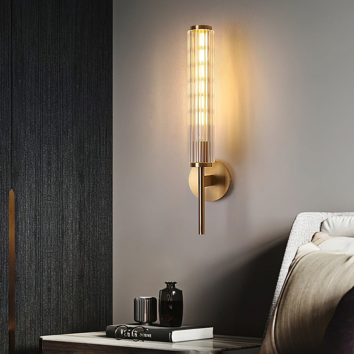 Faylen Premium Linear Messing-Glas-Wandleuchte