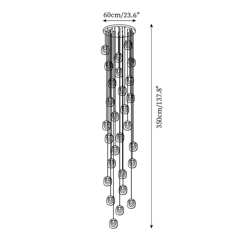 Avesia Minimalistische Pendelleuchte aus Glas für Treppenhaus