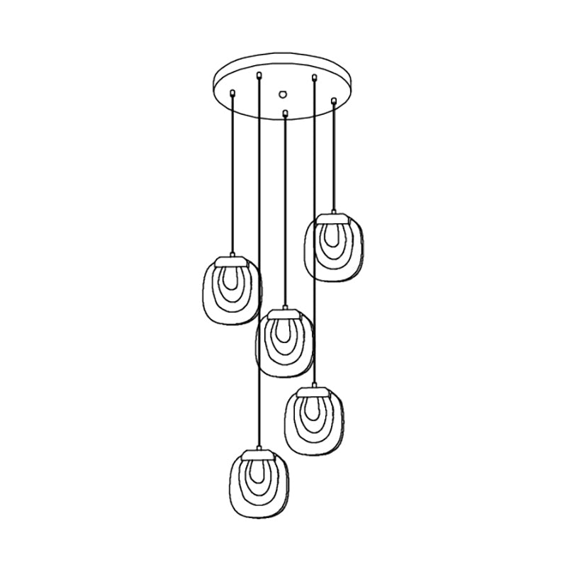 Avesia Minimalistische Pendelleuchte aus Glas für Treppenhaus